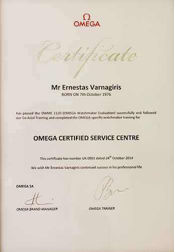 Omega Certificate